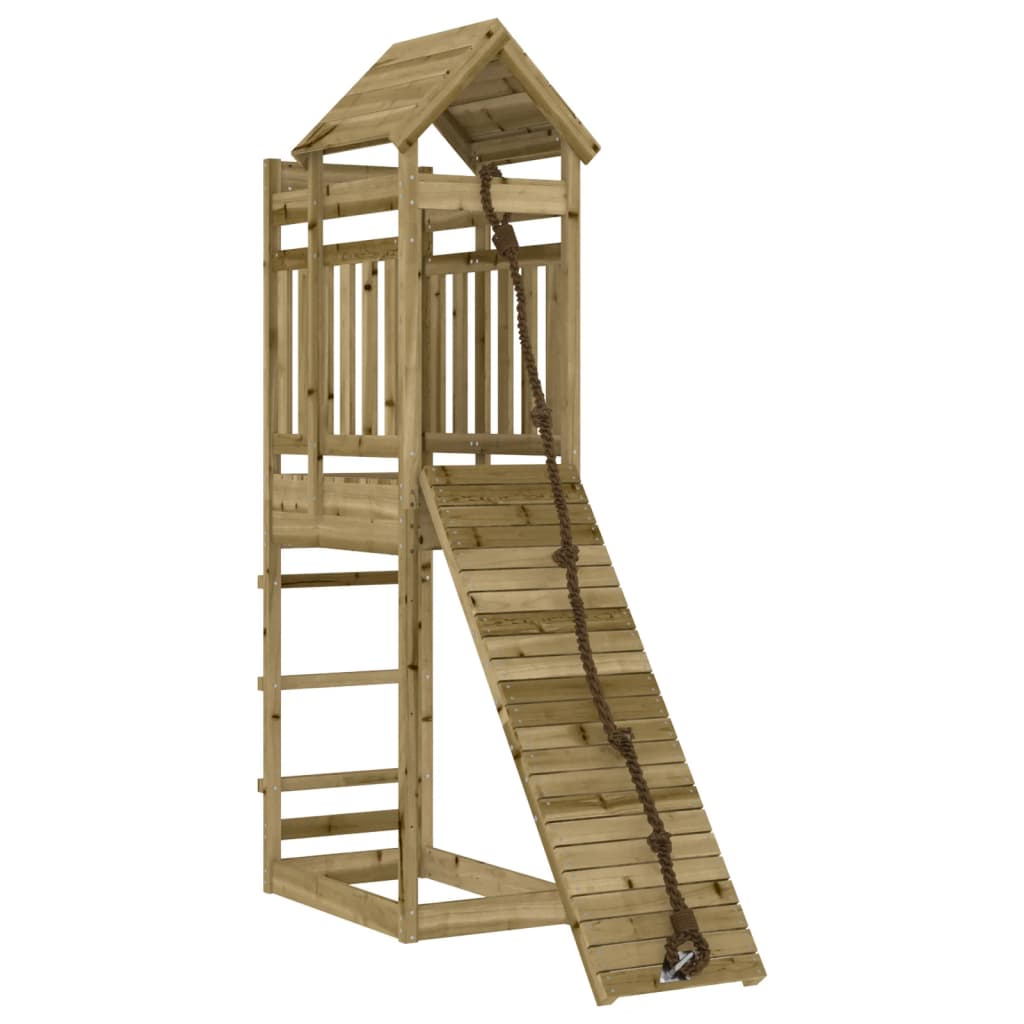 VidaXL Playhouse avec mur d'escalade en bois de pin imprégné