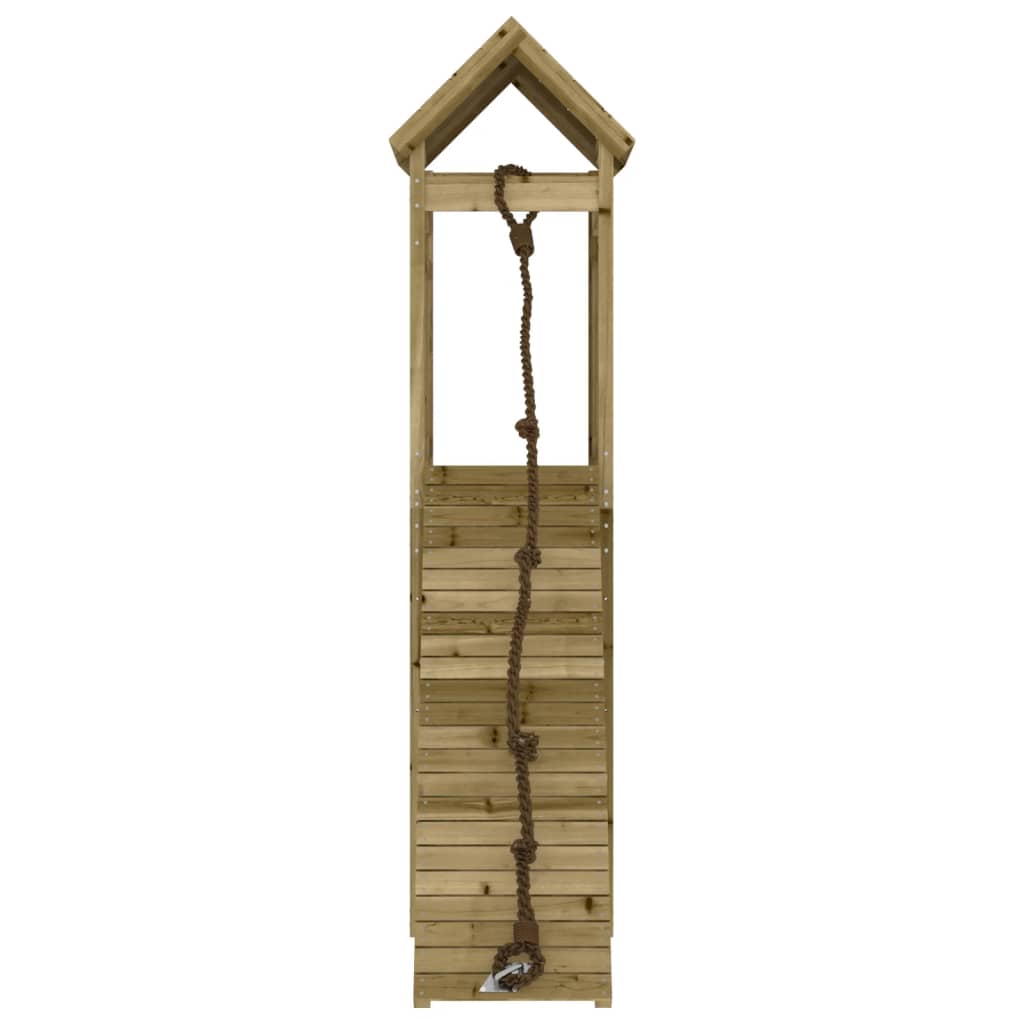 VidaXL Playhouse avec mur d'escalade en bois de pin imprégné