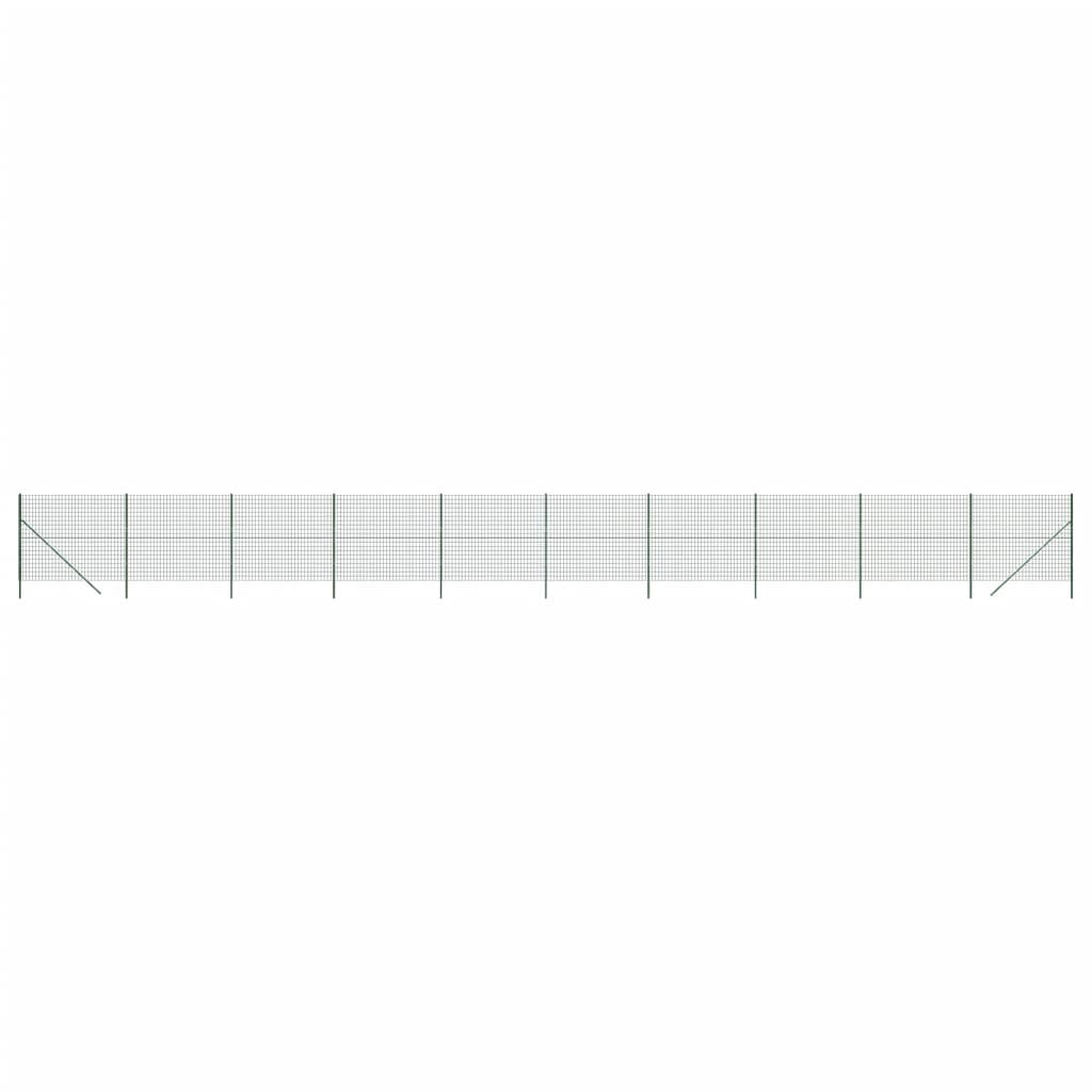 VidaXL Clôture grillagée 1,4x25 m acier galvanisé vert