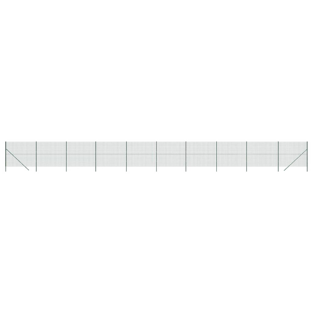 VidaXL Clôture grillagée 1,6x25 m acier galvanisé vert