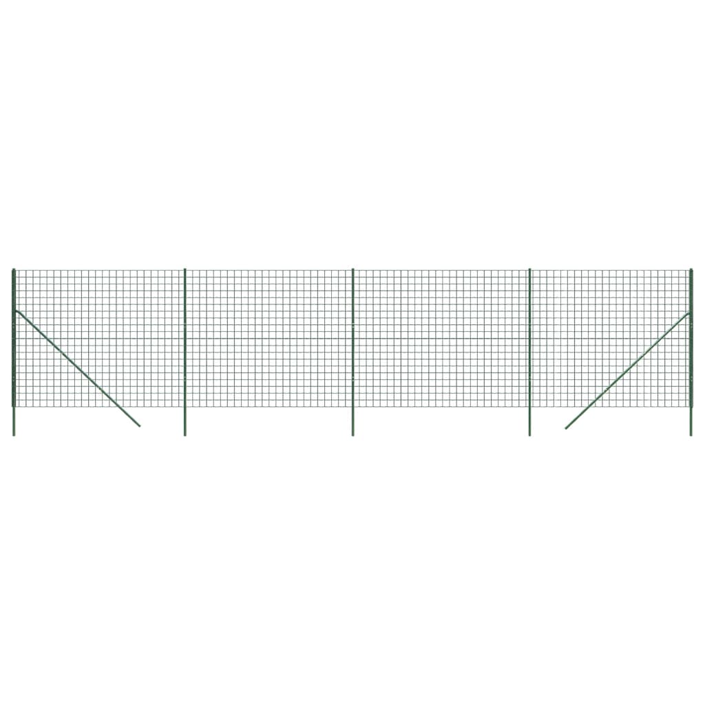 Clôture grillagée Vidaxxl 1,6x10 m acier galvanisé vert