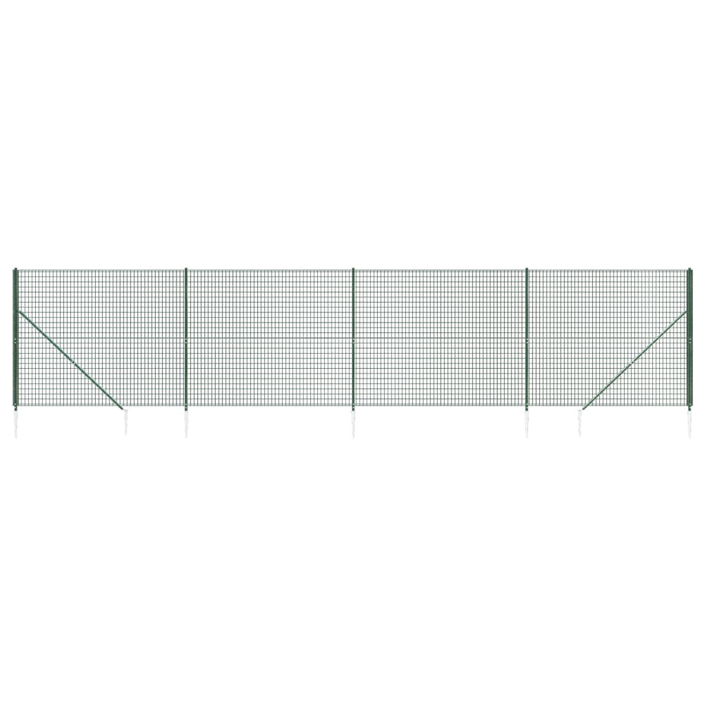 Clôture grillagée Vidaxxl avec ancrages au sol 1,6x10 m vert