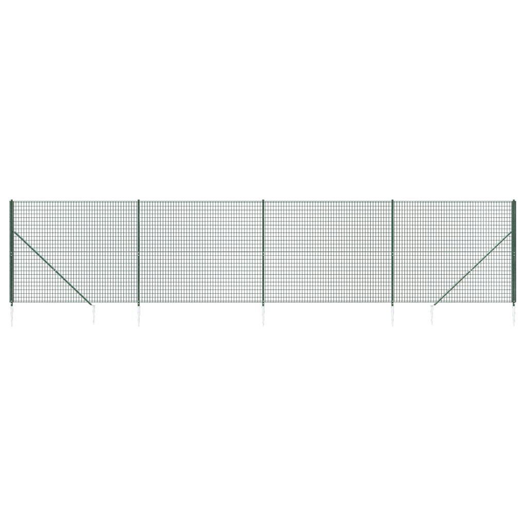 Clôture grillagée Vidaxxl avec ancrages au sol 1,8x10 m vert