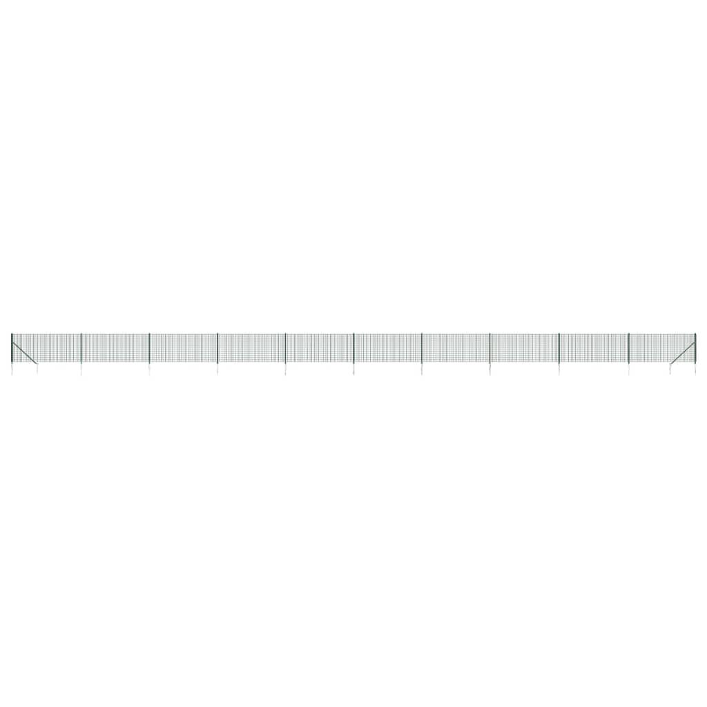 VidaXL Clôture grillagée avec ancrages au sol 1,1x25 m vert