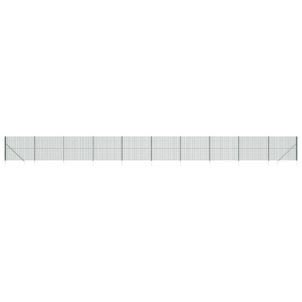 VidaXL Clôture grillagée avec ancrages au sol 1,4x25 m vert