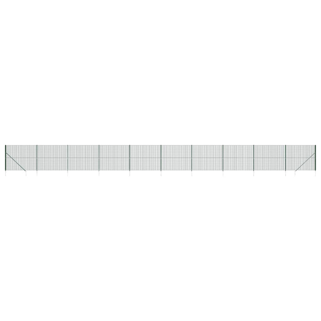 VidaXL Clôture grillagée avec ancrages au sol 2x25 m vert