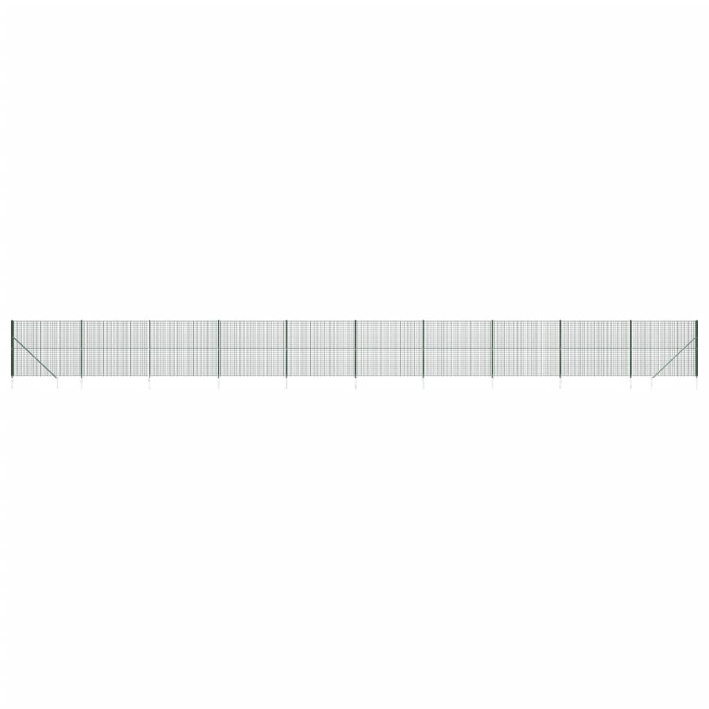 VidaXL Clôture grillagée avec ancrages au sol 2,2x25 m vert