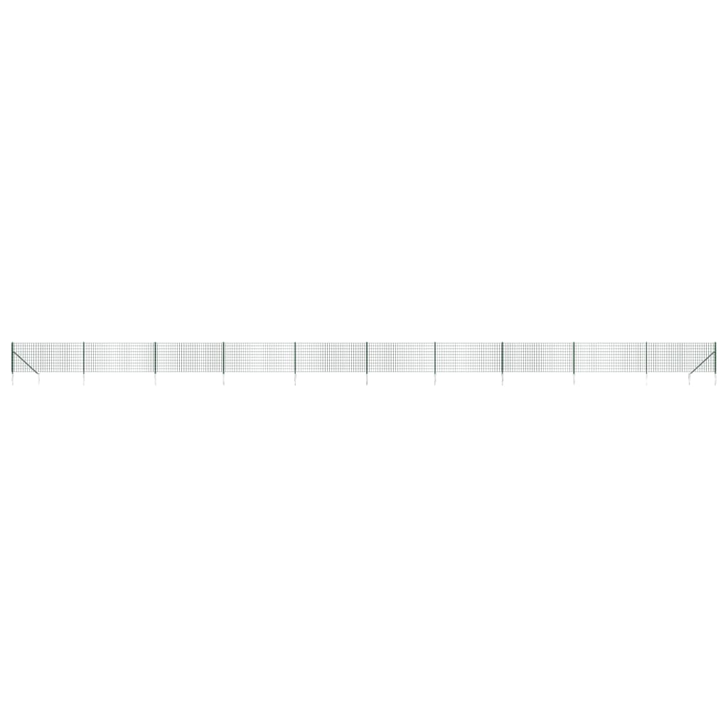 VidaXL Clôture grillagée avec ancrages au sol 1x25 m vert