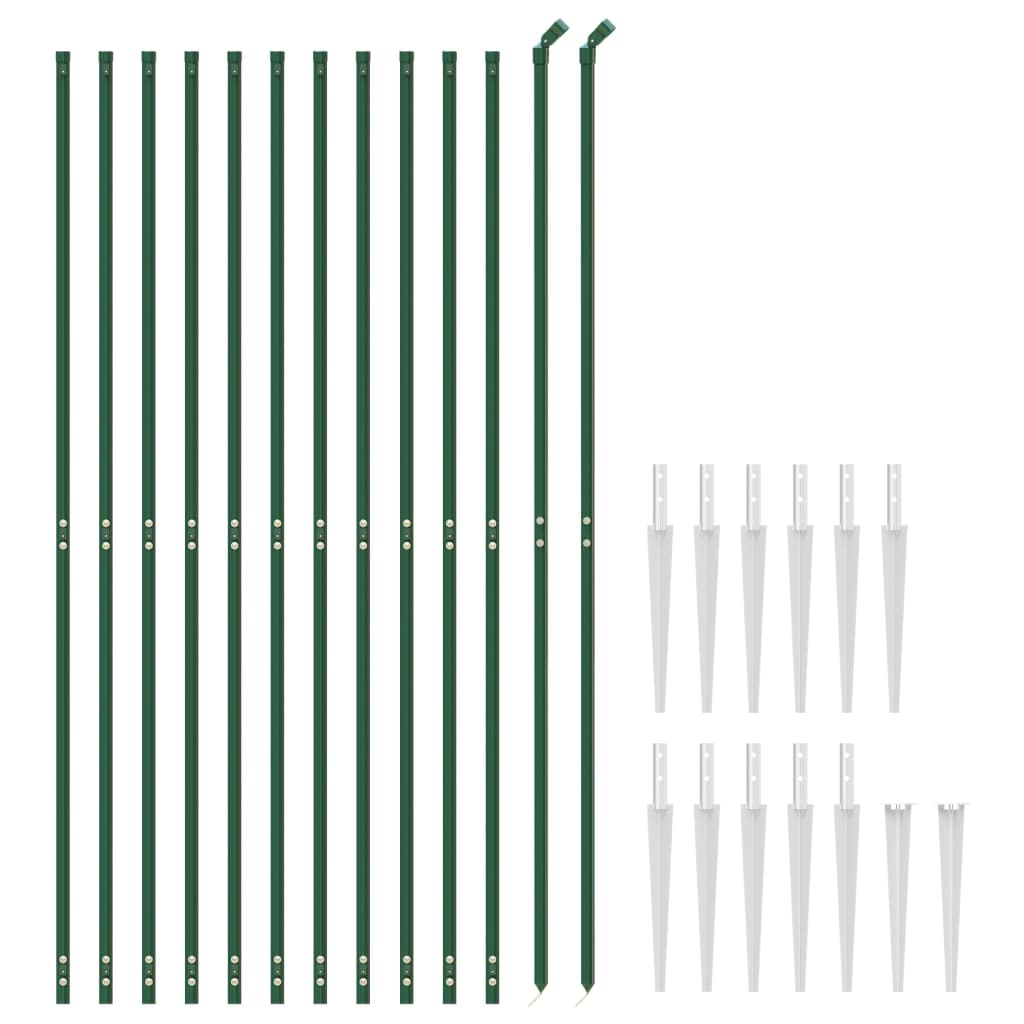 VidaXL Clôture grillagée avec ancrages au sol 1,6x25 m vert
