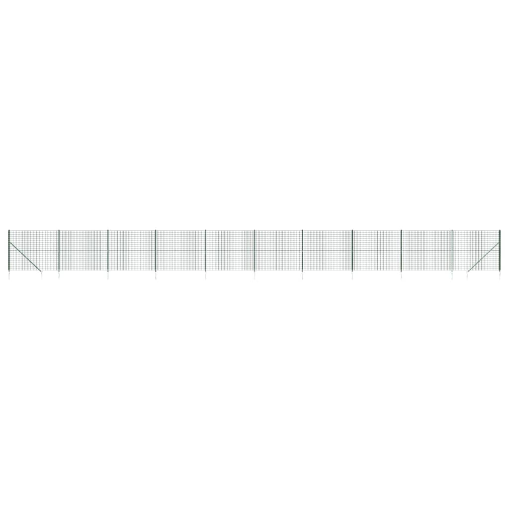 VidaXL Clôture grillagée avec ancrages au sol 2x25 m vert