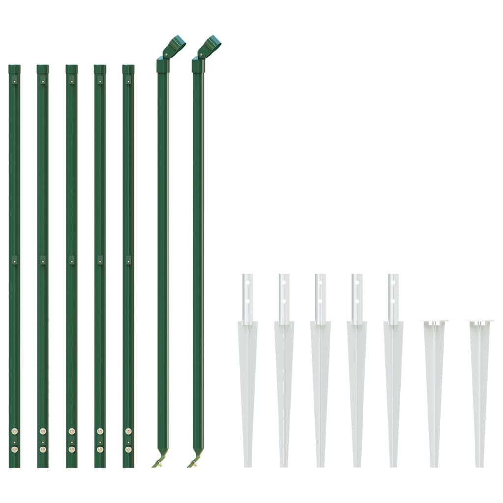 VidaXL Clôture grillagée avec ancrages au sol 1,1x10 m vert