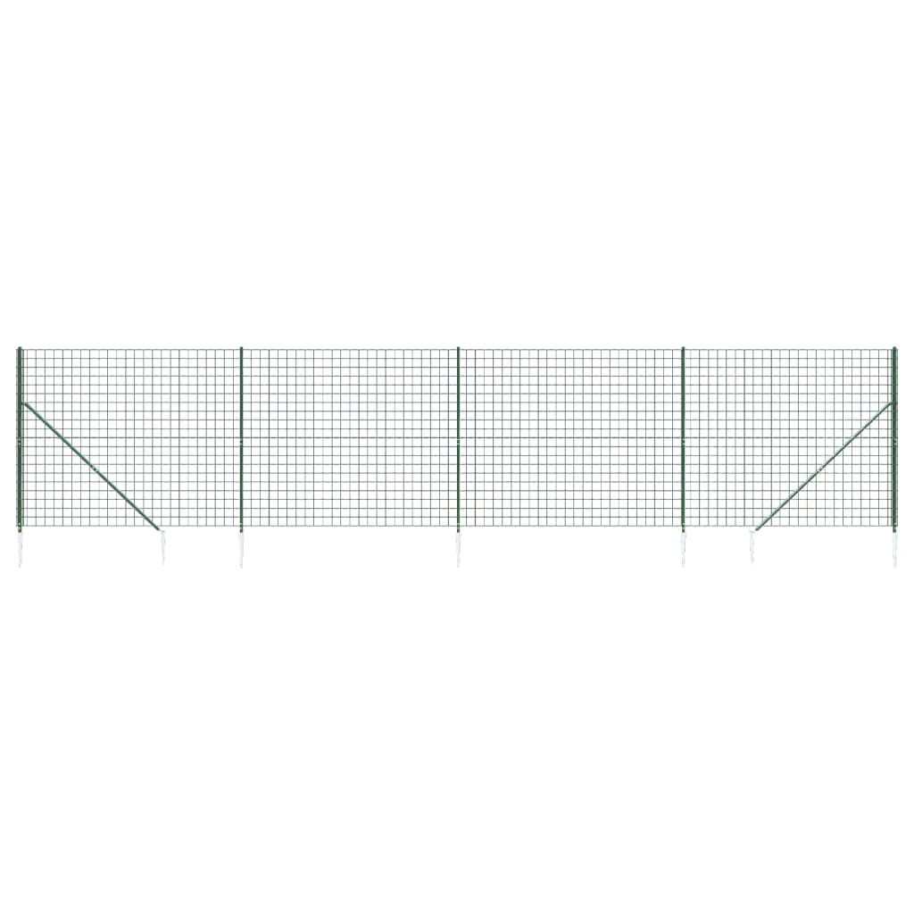 Clôture grillagée Vidaxxl avec ancrages au sol 1,6x10 m vert