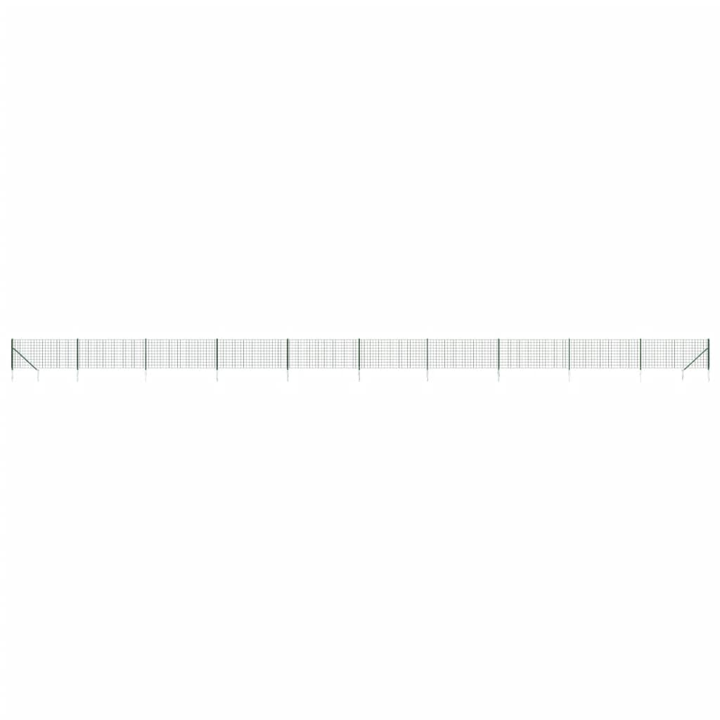 VidaXL Clôture grillagée avec ancrages au sol 0,8x25 m vert