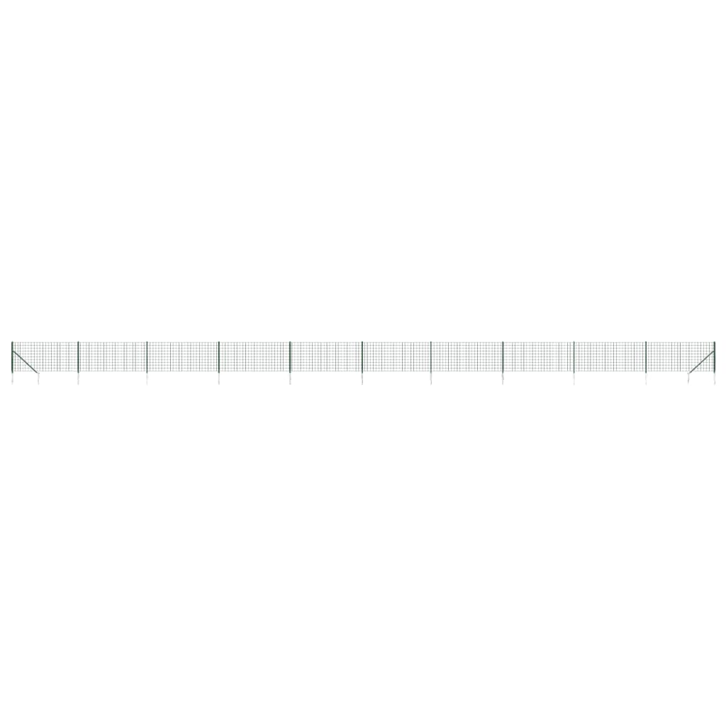 VidaXL Clôture grillagée avec ancrages au sol 1,1x25 m vert