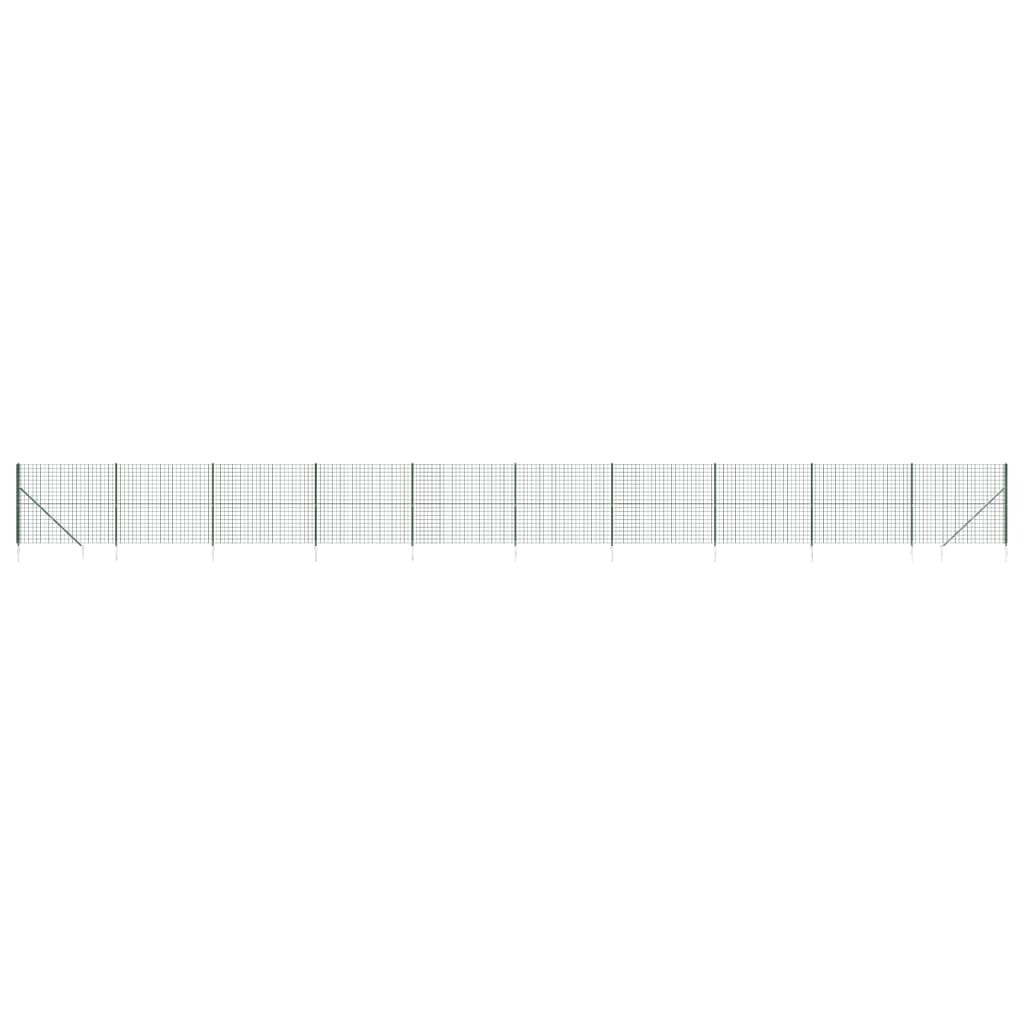 VidaXL Clôture grillagée avec ancrages au sol 1,4x25 m vert