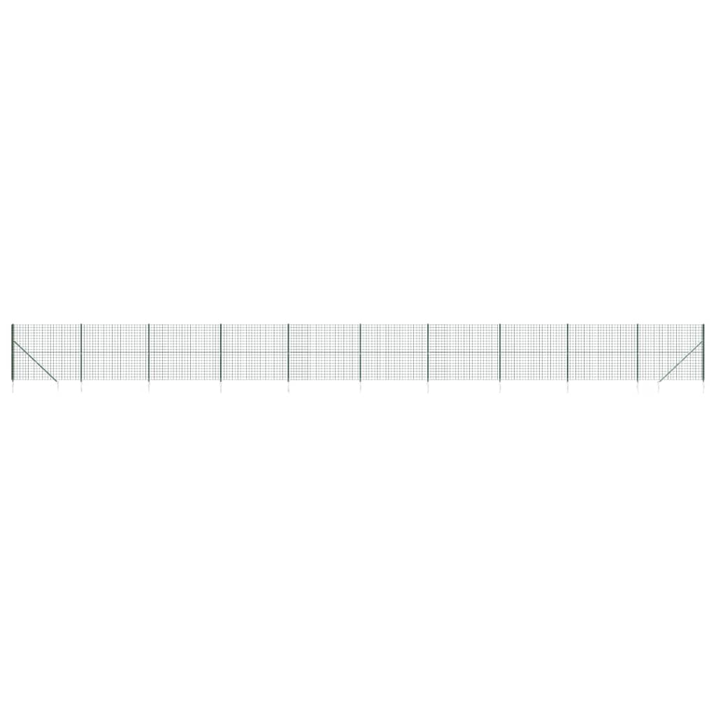 VidaXL Clôture grillagée avec ancrages au sol 1,8x25 m vert