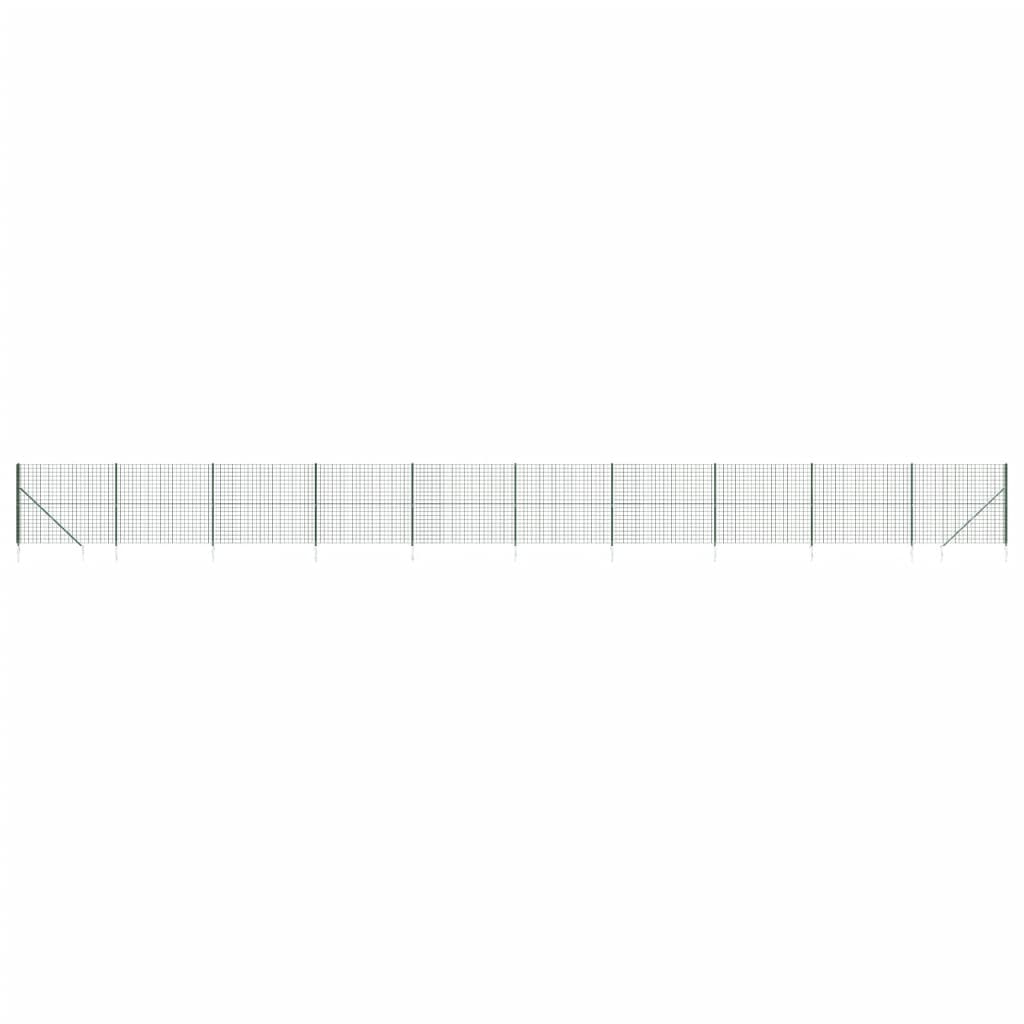 VidaXL Clôture grillagée avec ancrages au sol 2x25 m vert