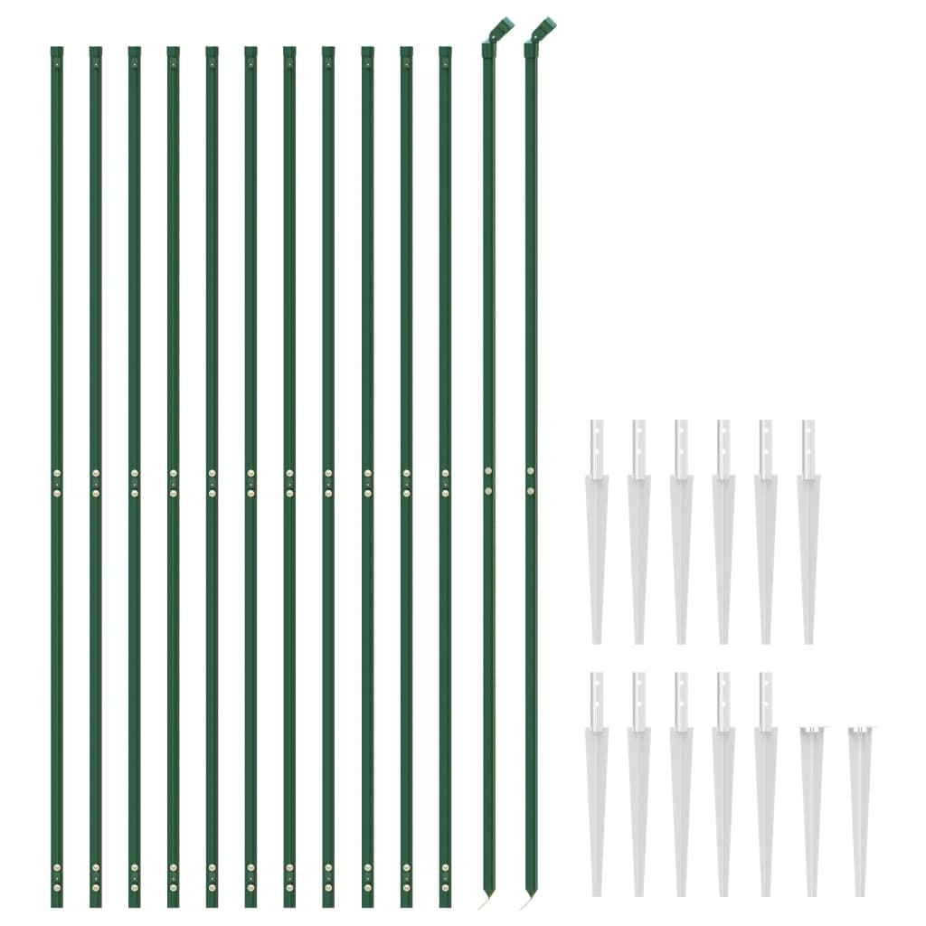 VidaXL Clôture grillagée avec ancrages au sol 2,2x25 m vert