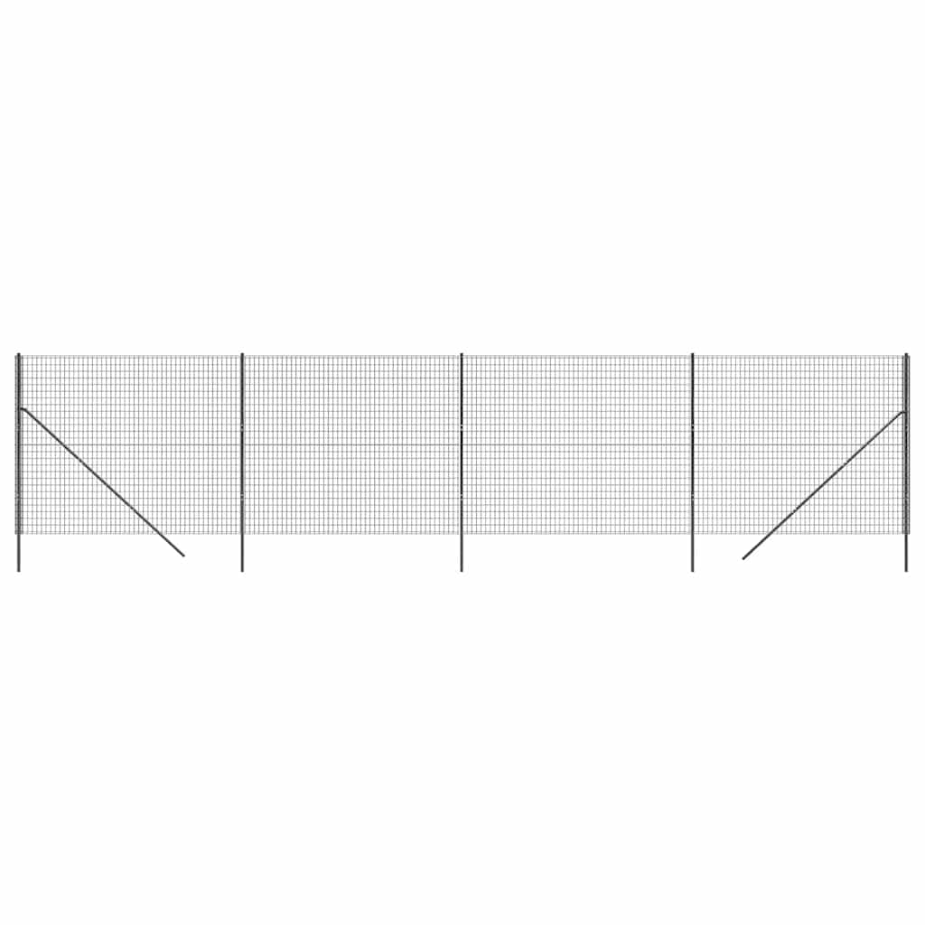 Clôture grillagée Vidaxl 1,6x10 m acier galvanisé anthracite