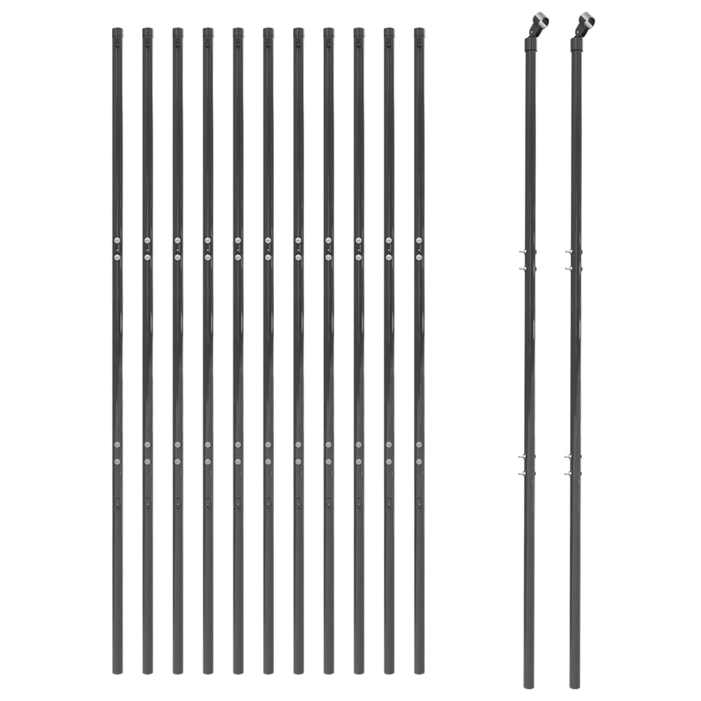 VidaXL Clôture grillagée 1,6x25 m acier galvanisé couleur anthracite