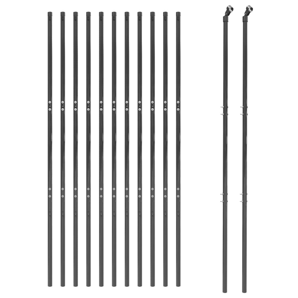 VidaXL Clôture grillagée 1,8x25 m acier galvanisé anthracite