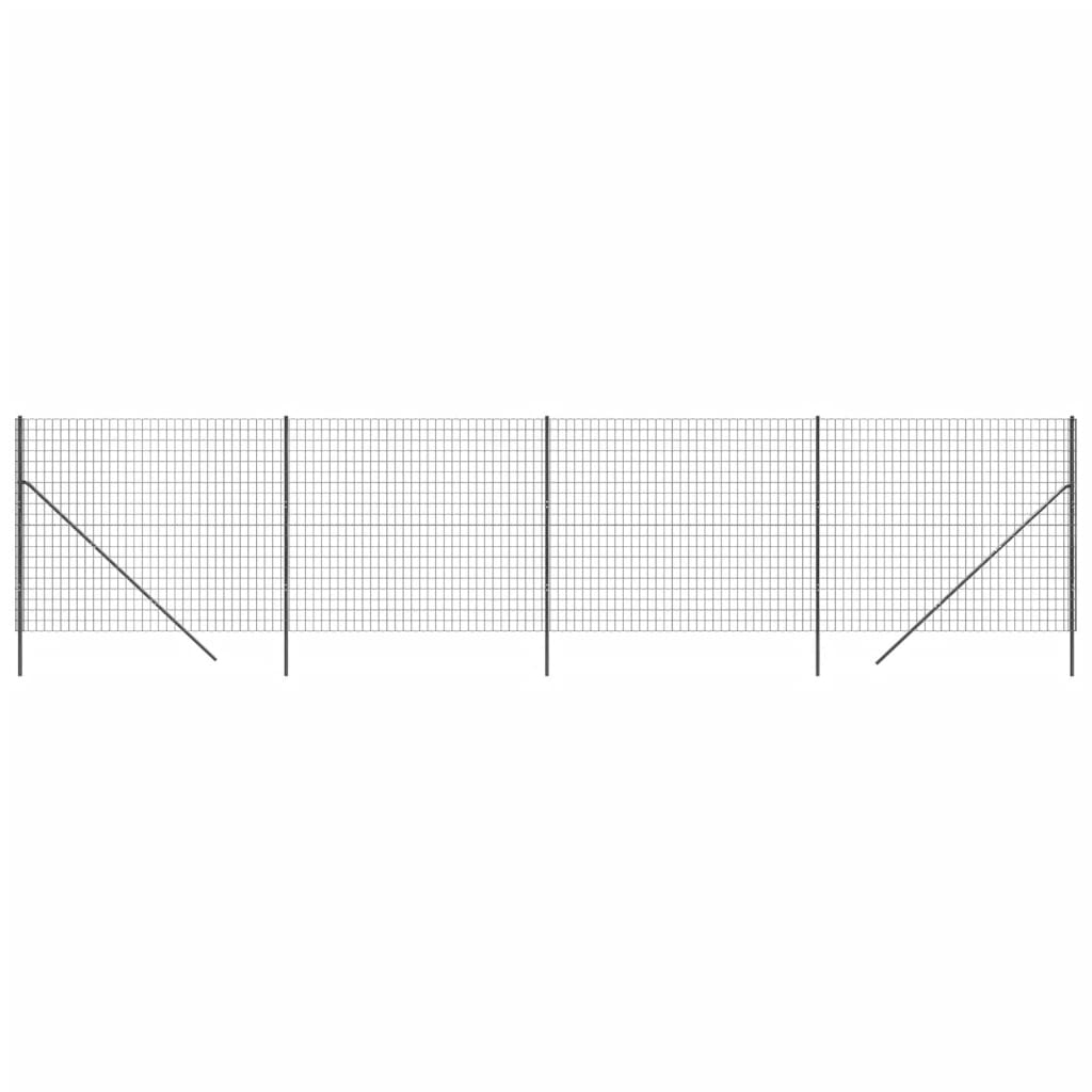 Clôture grillagée Vidaxl 1,4x10 m acier galvanisé anthracite