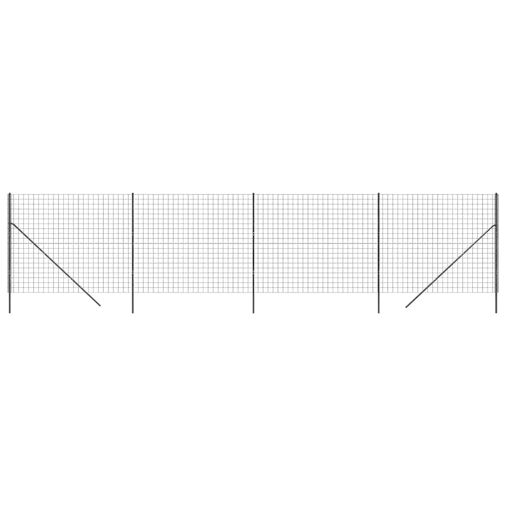 Clôture grillagée Vidaxl 1,4x10 m acier galvanisé anthracite
