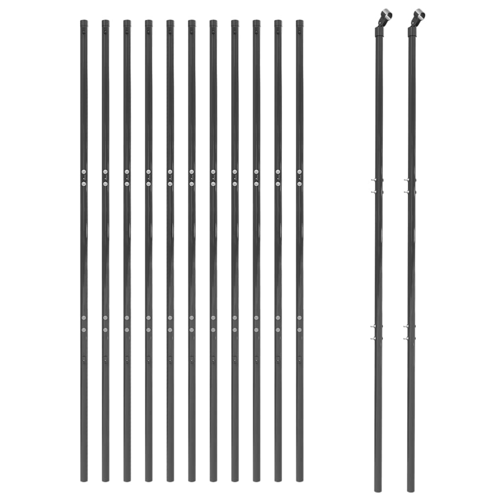 VidaXL Clôture grillagée 1,4x25 m acier galvanisé anthracite