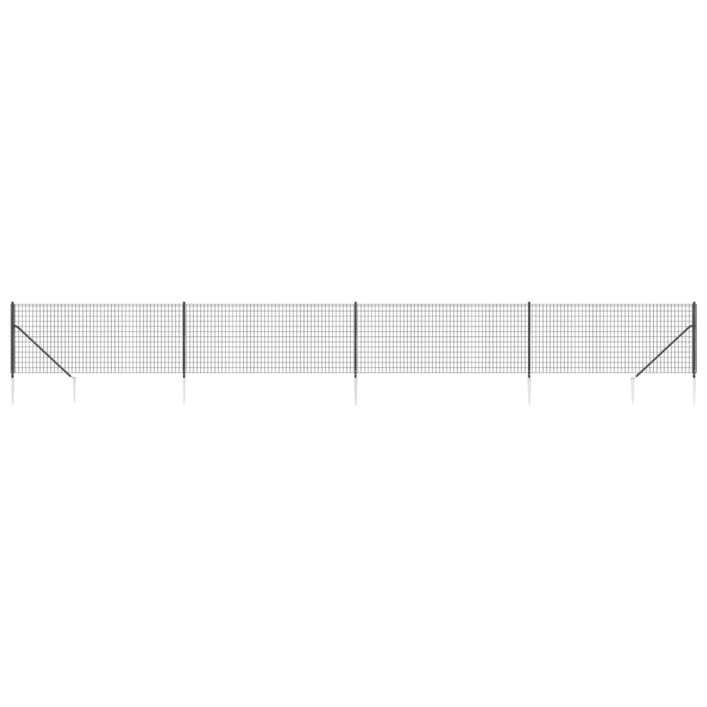 VidaXL Clôture grillagée avec ancrages au sol 1,1x10 m anthracite