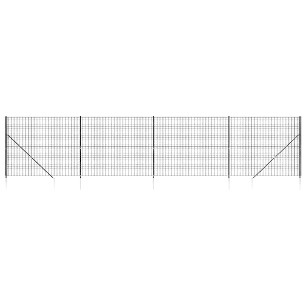 Clôture grillagée Vidaxxl avec ancrages au sol 1,4x10 m anthracite