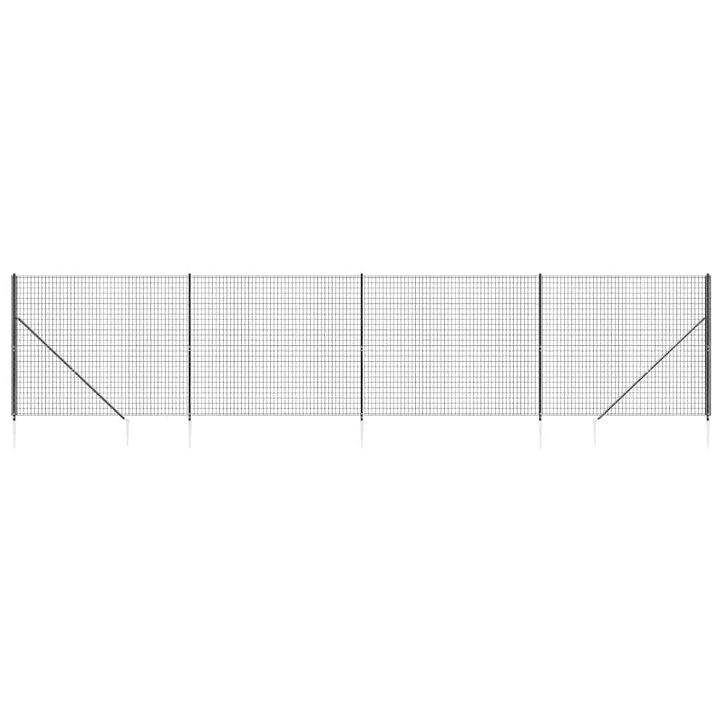Clôture grillagée Vidaxxl avec ancrages au sol 2x10 m anthracite