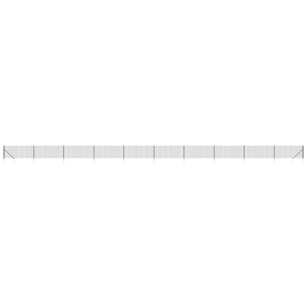 VidaXL Clôture grillagée avec ancrages au sol 1x25 m anthracite