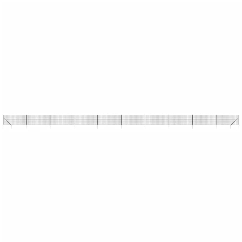 VidaXL Clôture grillagée avec ancrages au sol 1,1x25 m anthracite