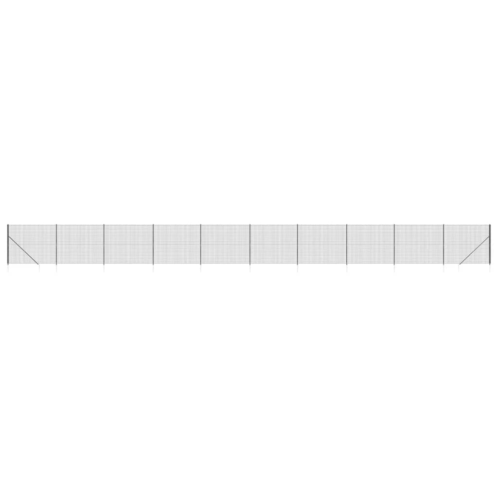 VidaXL Clôture grillagée avec ancrages au sol 1,4x25 m anthracite