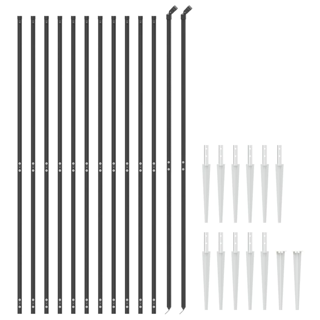 VidaXL Clôture grillagée avec ancrages au sol 1,4x25 m anthracite