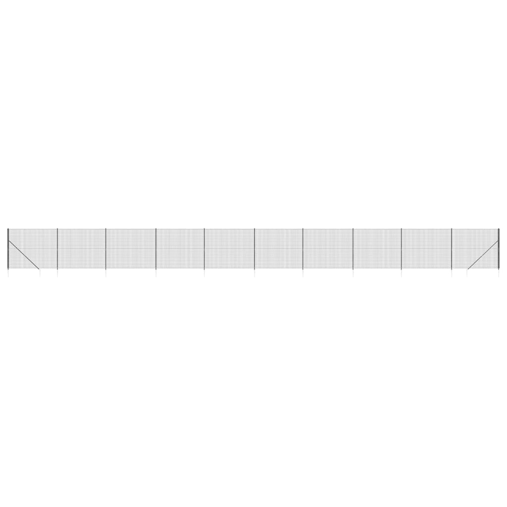 VidaXL Clôture grillagée avec ancrages au sol 1,6x25 m anthracite