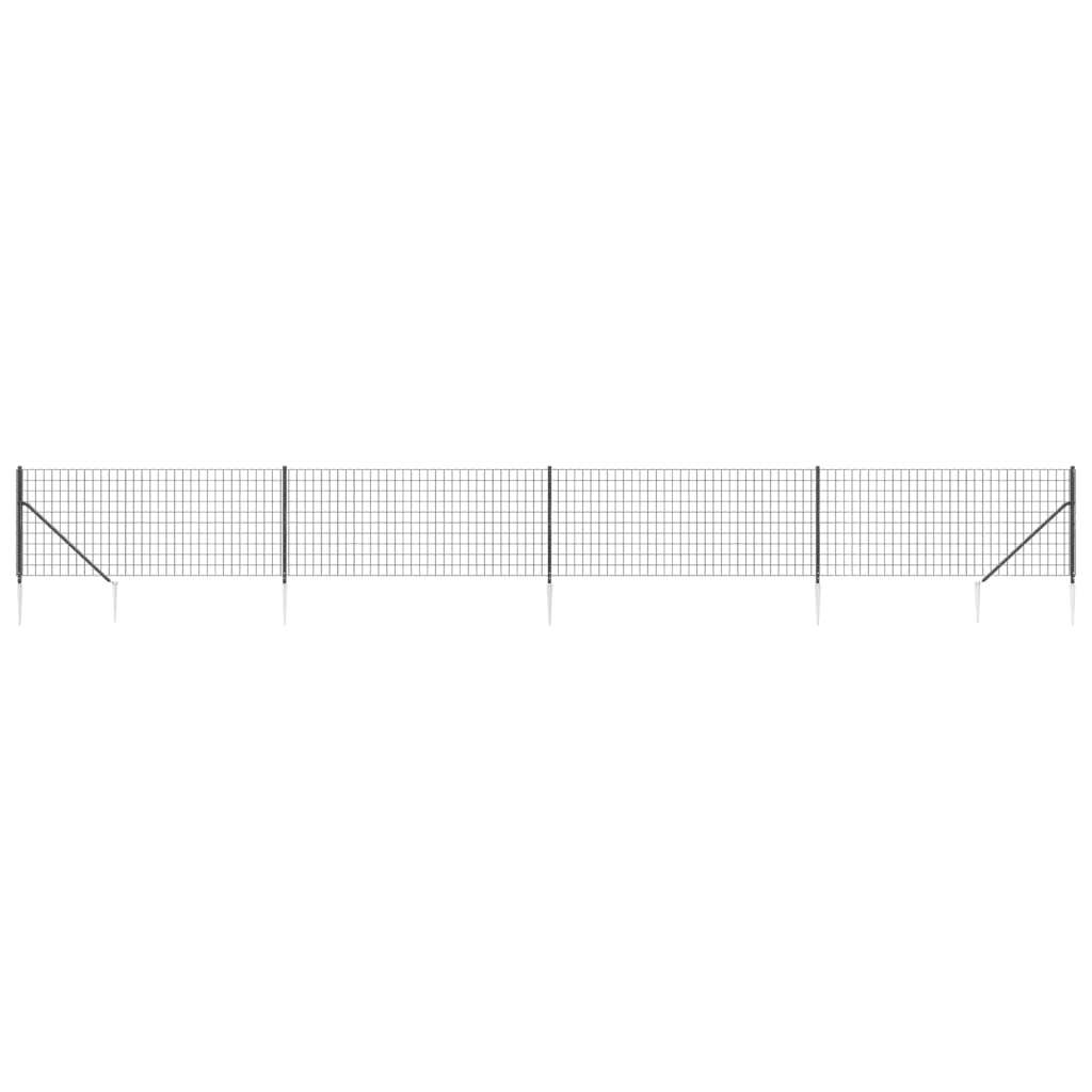 VidaXL Clôture grillagée avec ancrages au sol 1,1x10 m anthracite