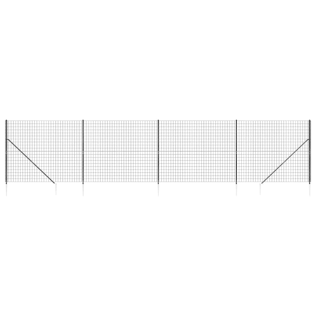 Clôture grillagée Vidaxxl avec ancrages au sol 1,4x10 m anthracite