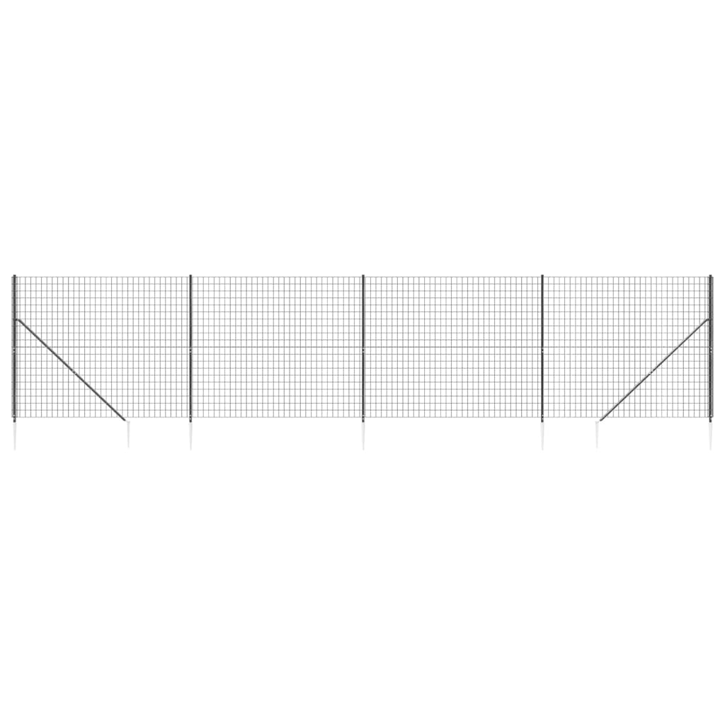 Clôture grillagée Vidaxxl avec ancrages au sol 2,2x10 m anthracite