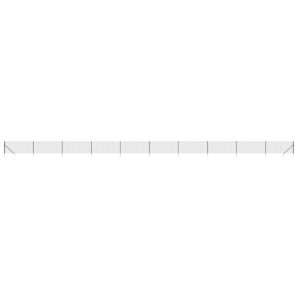 VidaXL Clôture grillagée avec ancrages au sol 1x25 m anthracite