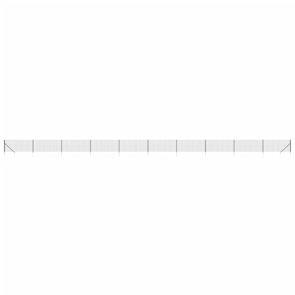 VidaXL Clôture grillagée avec ancrages au sol 1,1x25 m anthracite