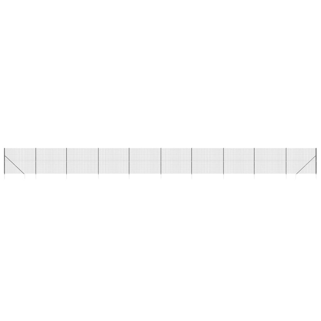 VidaXL Clôture grillagée avec ancrages au sol 1,4x25 m anthracite