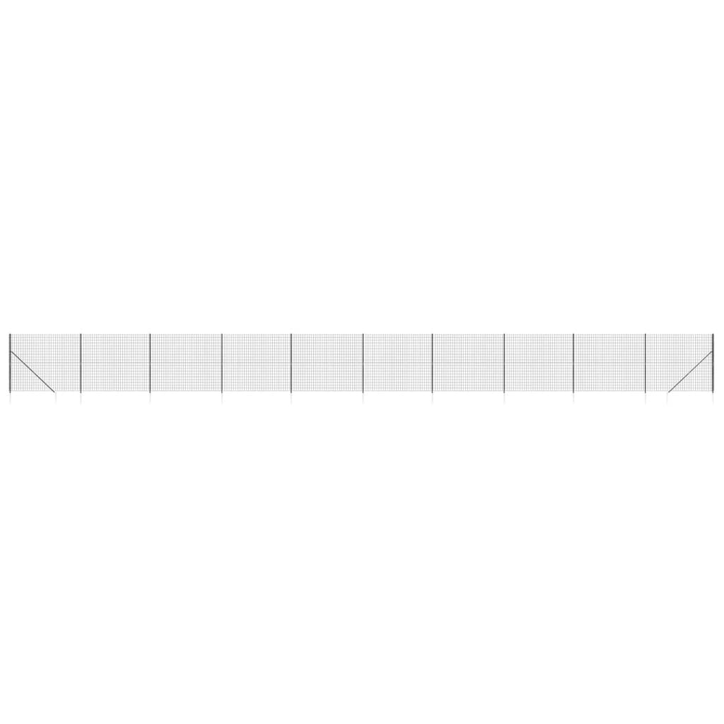 VidaXL Clôture grillagée avec ancrages au sol 1,8x25 m anthracite