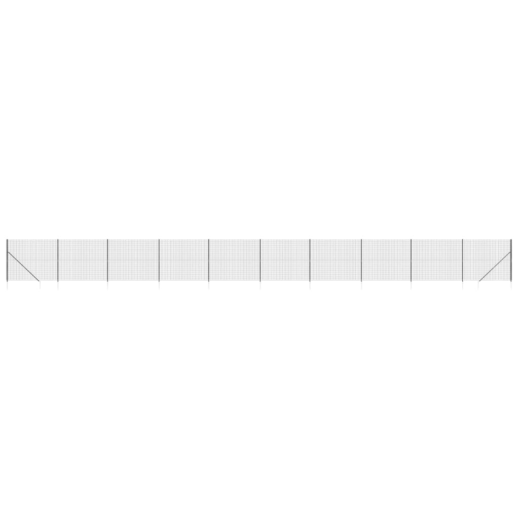 VidaXL Clôture grillagée avec ancrages au sol 2,2x25 m anthracite