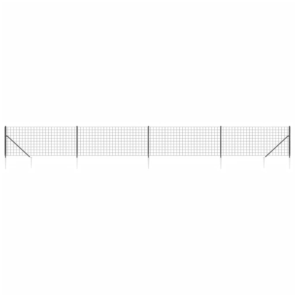 Clôture grillagée Vidaxxl avec ancrages au sol 0,8x10 m anthracite