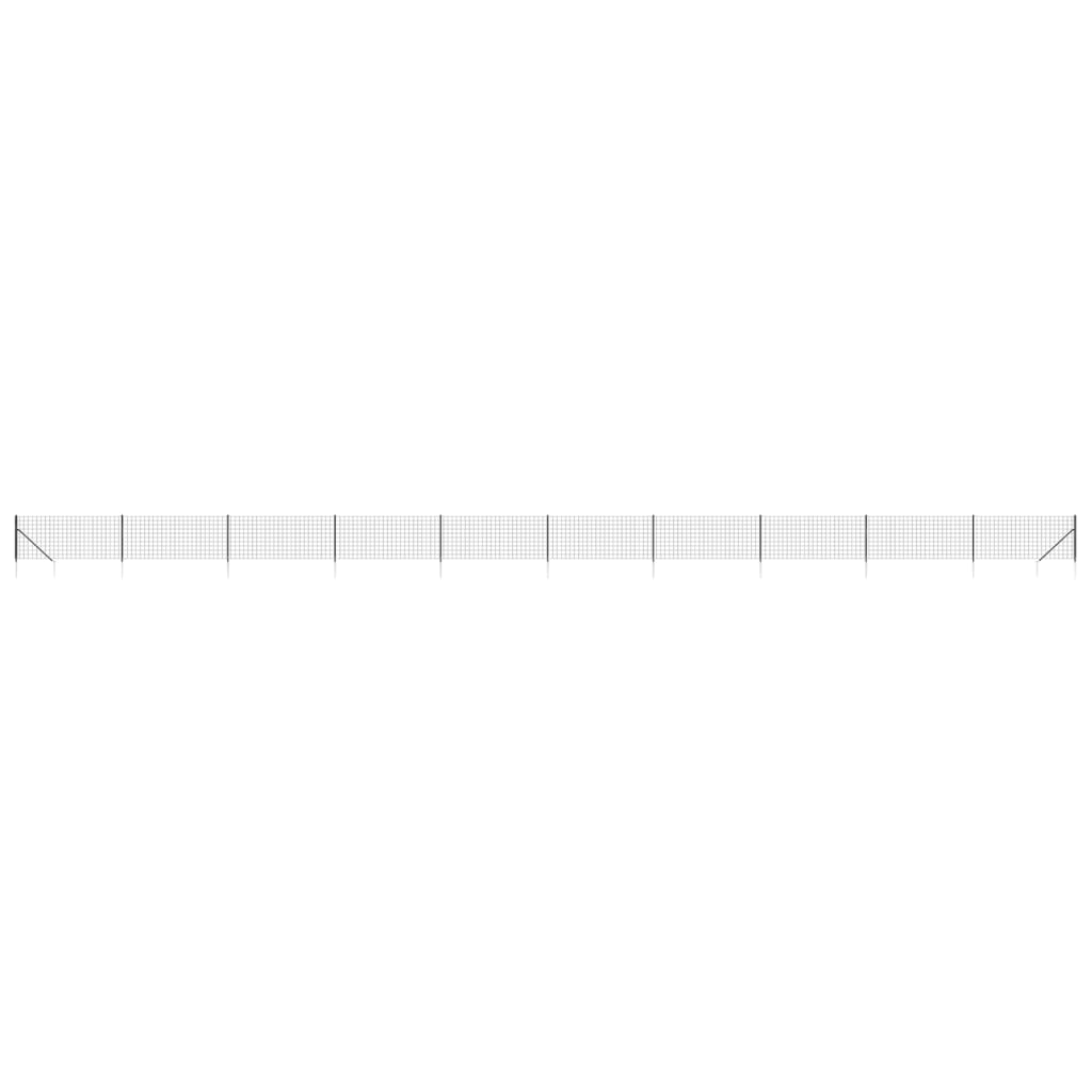 Clôture grillagée Vidaxxl avec ancrages au sol 0,8x25 m anthracite