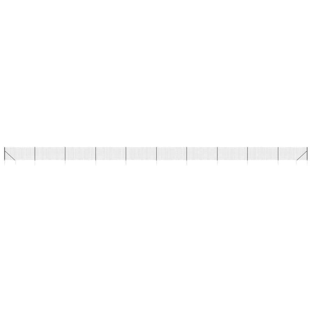 VidaXL Clôture grillagée avec ancrages au sol 1,1x25 m anthracite