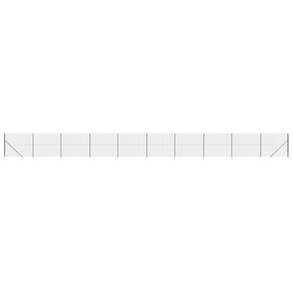 VidaXL Clôture grillagée avec ancrages au sol 1,6x25 m anthracite