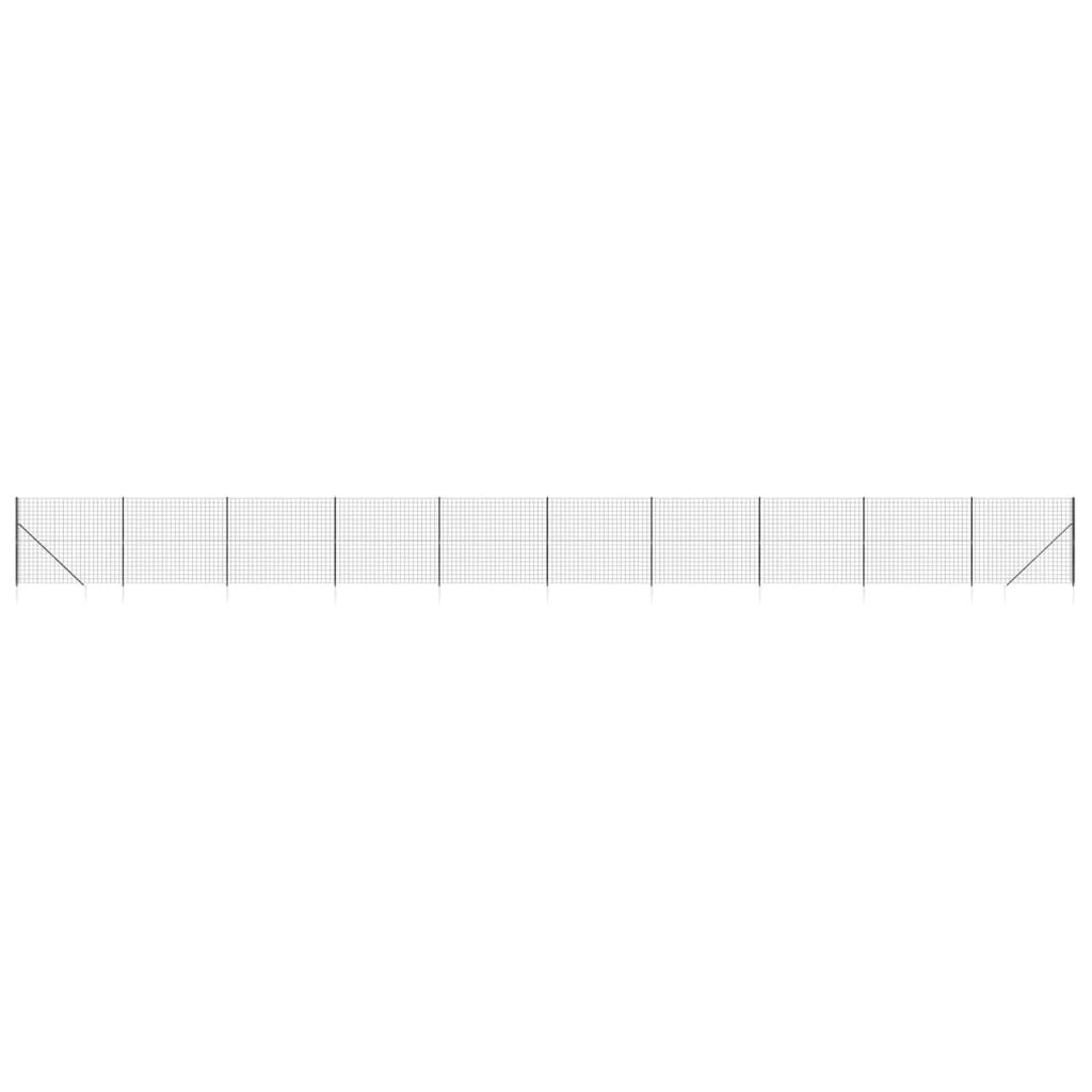 VidaXL Clôture grillagée avec ancrages au sol 1,8x25 m anthracite