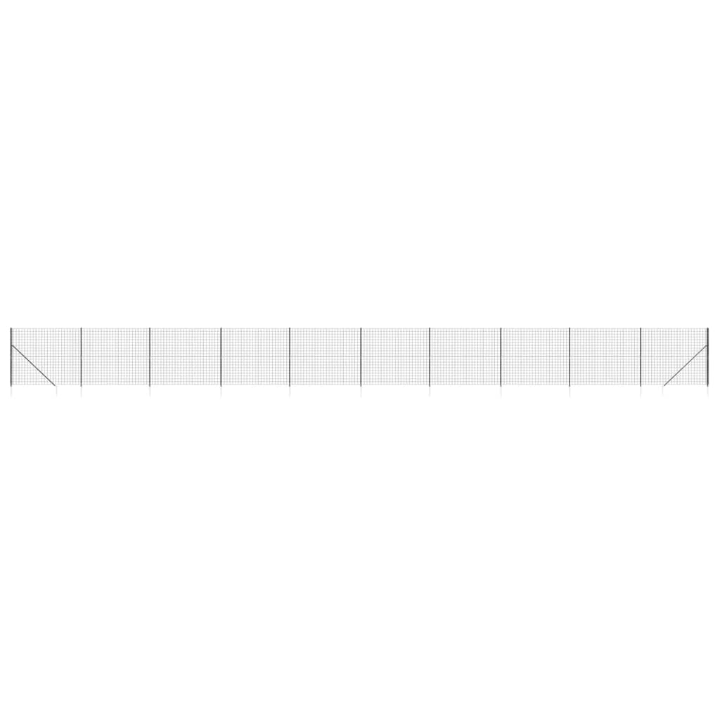 VidaXL Clôture grillagée avec ancrages au sol 2x25 m anthracite